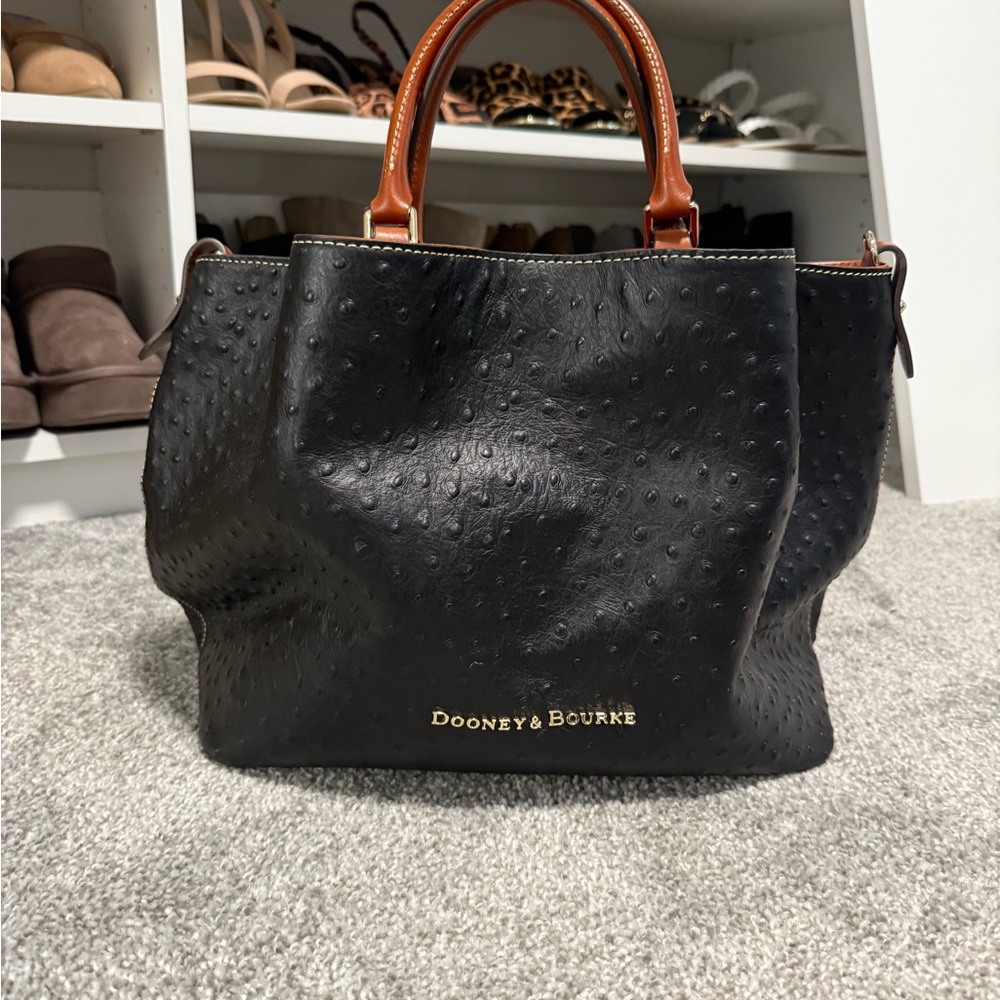 Brand New Dooney & Bourke Black and Brown Leather Satchel & Wallet